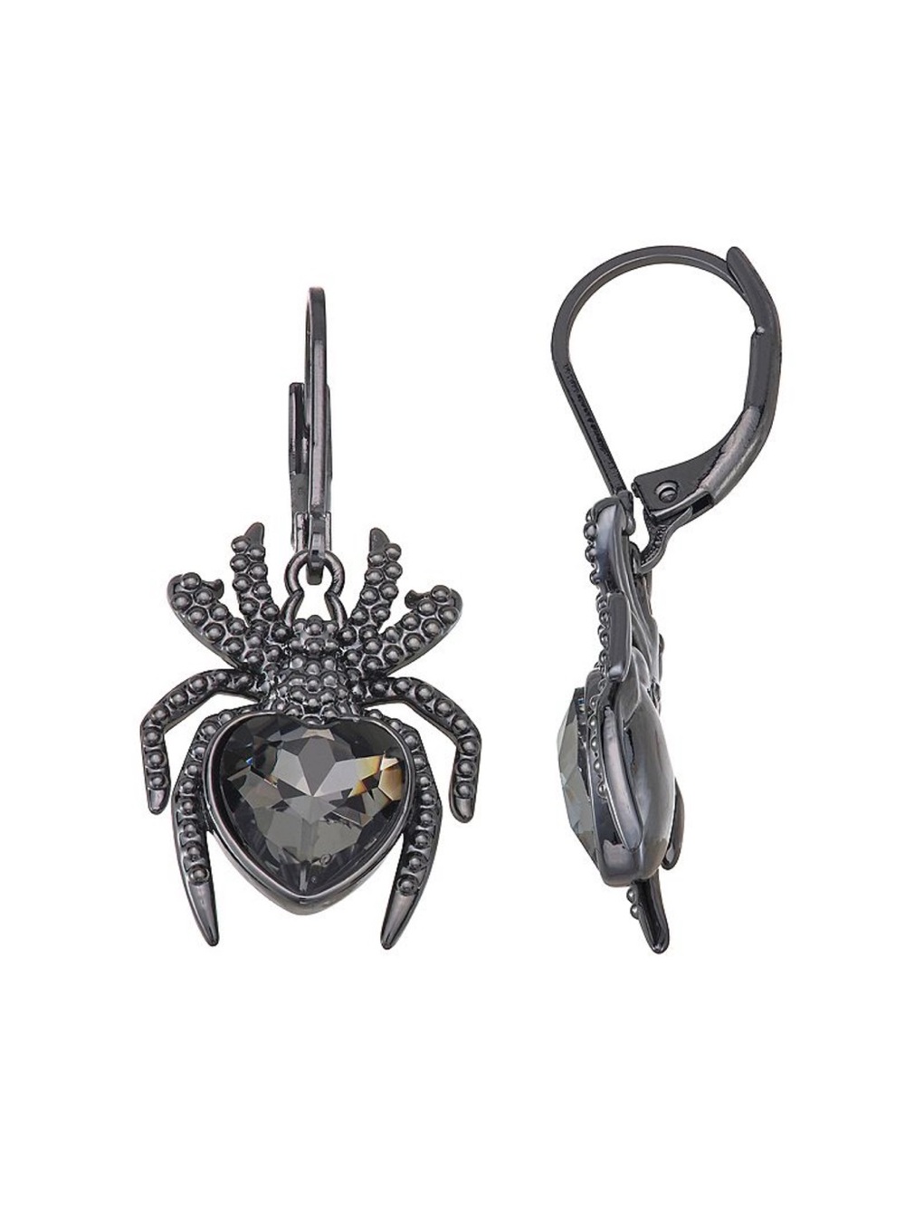 Vera Wang NWT Gunmetal Spider Heart Drop Earrings - Women Jewelry